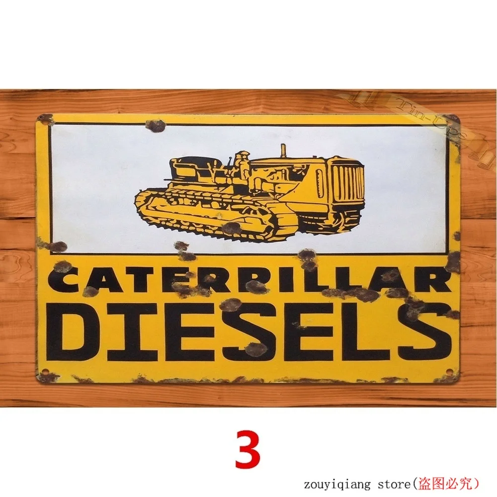 Caterpillar CAT Excavator Digger Equipment Жестяная Табличка на гараж металлический плакат декор