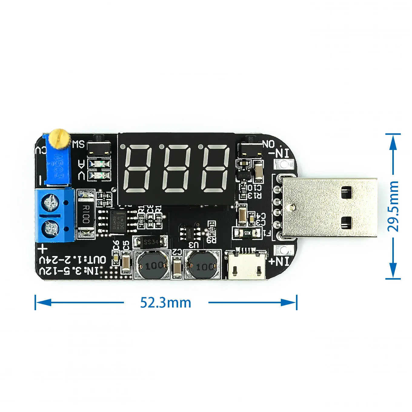 С текущим USB Micro от 5 В до 3 9 12 18 24 регулируемый модуль регулятора напряжения
