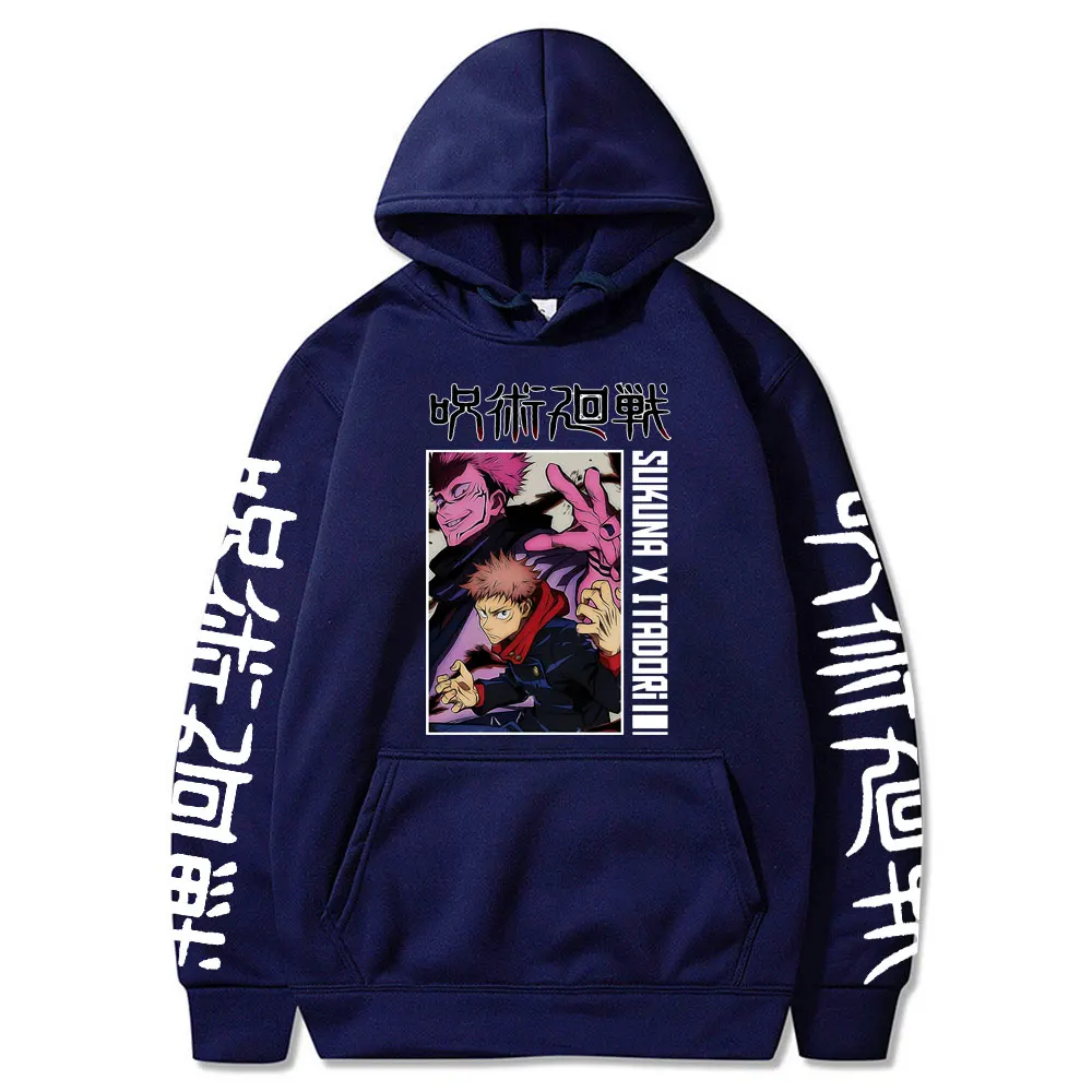 

Jujutsu Kaisen Gojo Satoru Yuji Itadori Summer Men Streetwear Sweatshirt Print Japanese Anime Balck Hoodie Men's Clothes Top