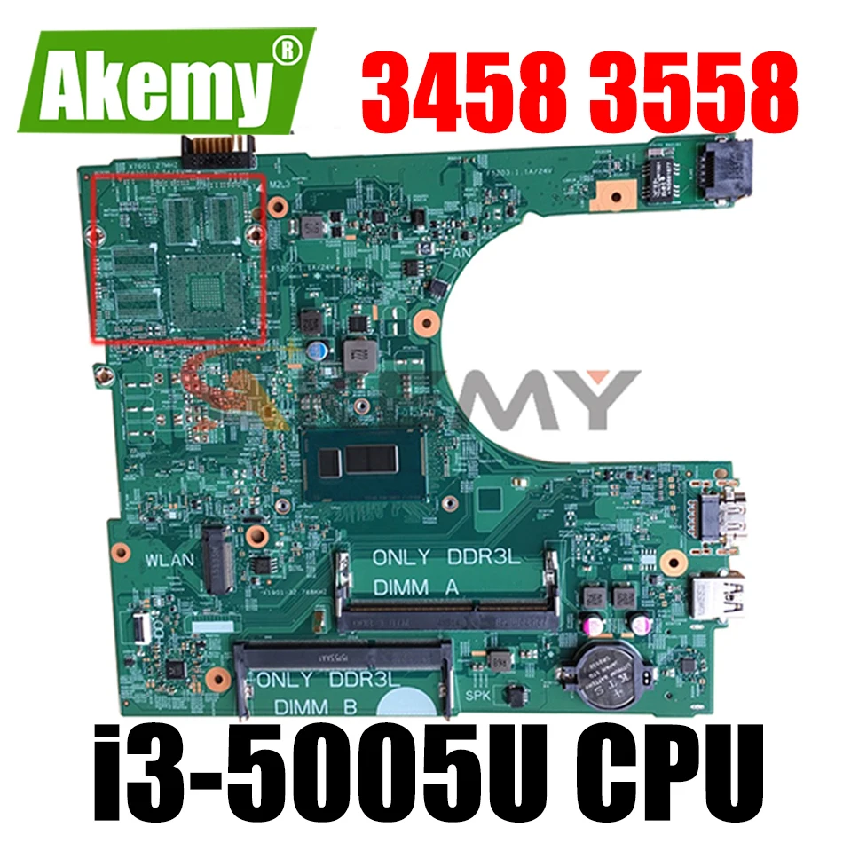 Оригинальная материнская плата для ноутбука DELL Inspiron 3458 3558 Core SR27G i3-5005U CN-0MY4NH 0MY4NH