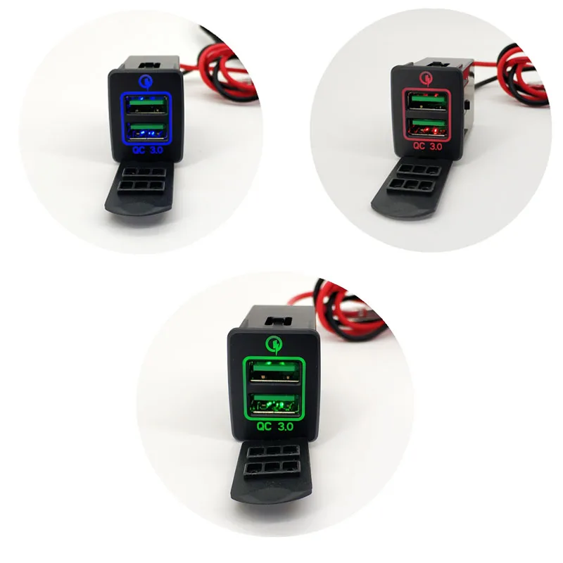 Автомобильное зарядное устройство USB разъем QC 3 0 Быстрая зарядка отображение