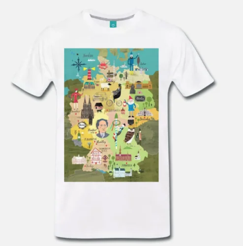Футболка сувенир Germania Германия художественное произведение карта Маппа S M L Xl 2Xl