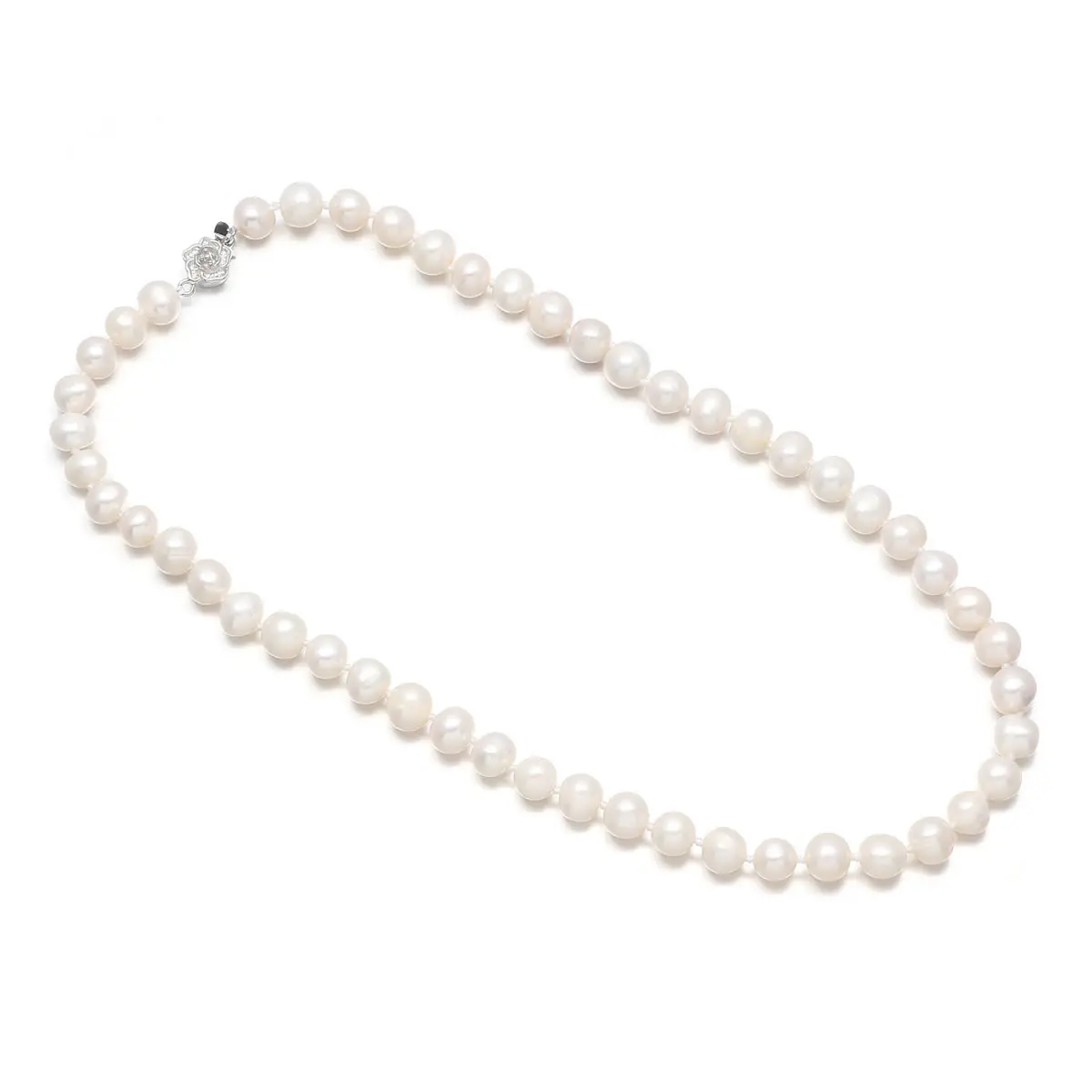 

Fashion White Round Beads Necklace Choker Natural Freshwater Pearl Necklace Comfortable To Wear for Ms Charm Jewelry Gift 7-8mm