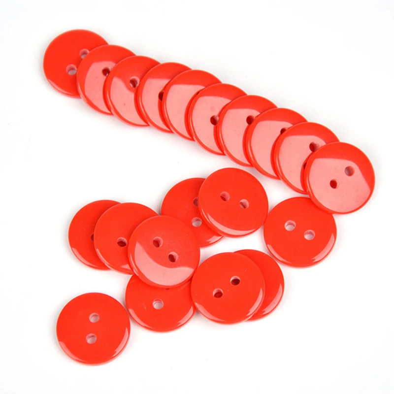 

100pcs 12 Colors 9-20mm Colored Resin Buttons 2 Holes Kids Sewing Buttons Clothes Scrapbooking Garment DIY Apparel Accessories