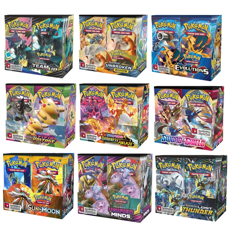 324 шт./кор. карты в наличии! Pokemon TCG: Word & Shield Darkenss Ablaze Rebel яркие расширительные версии