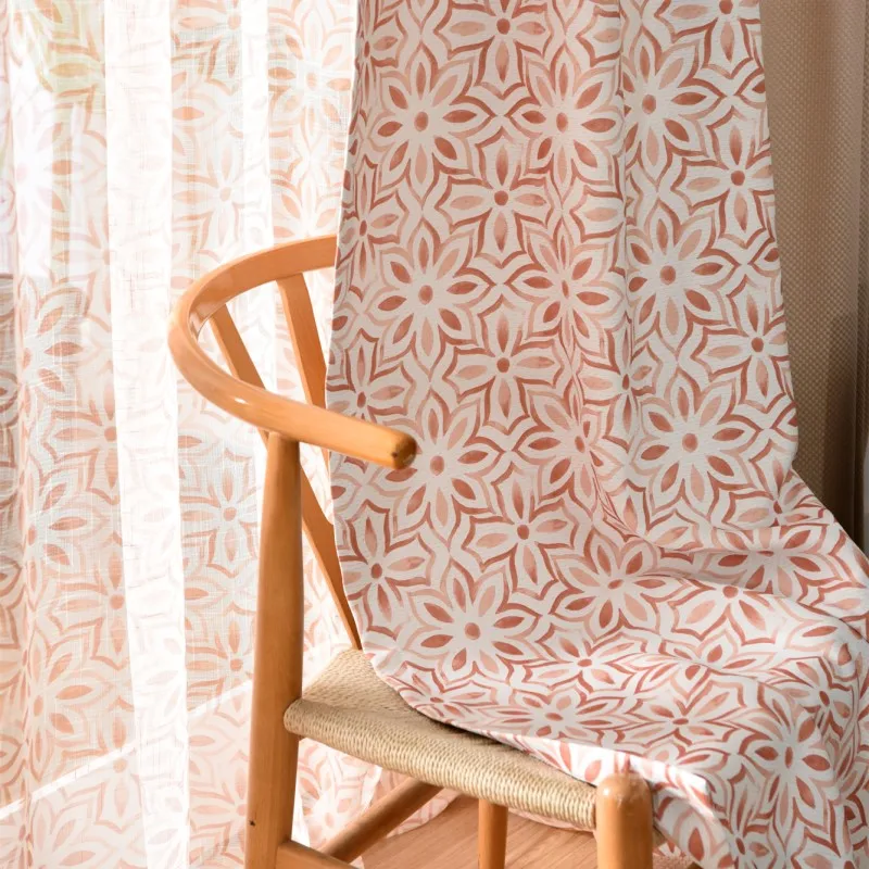

Simple and Modern Pastoral Curtains for Living Room Balcony Bedroom Imitation Linen Blackout Curtains