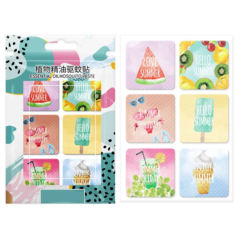 

72pcs/box Mosquito Repellent Stickers Patches Cartoon Pure Plant Essential Oil Stickers for Baby Kid LAD-sale