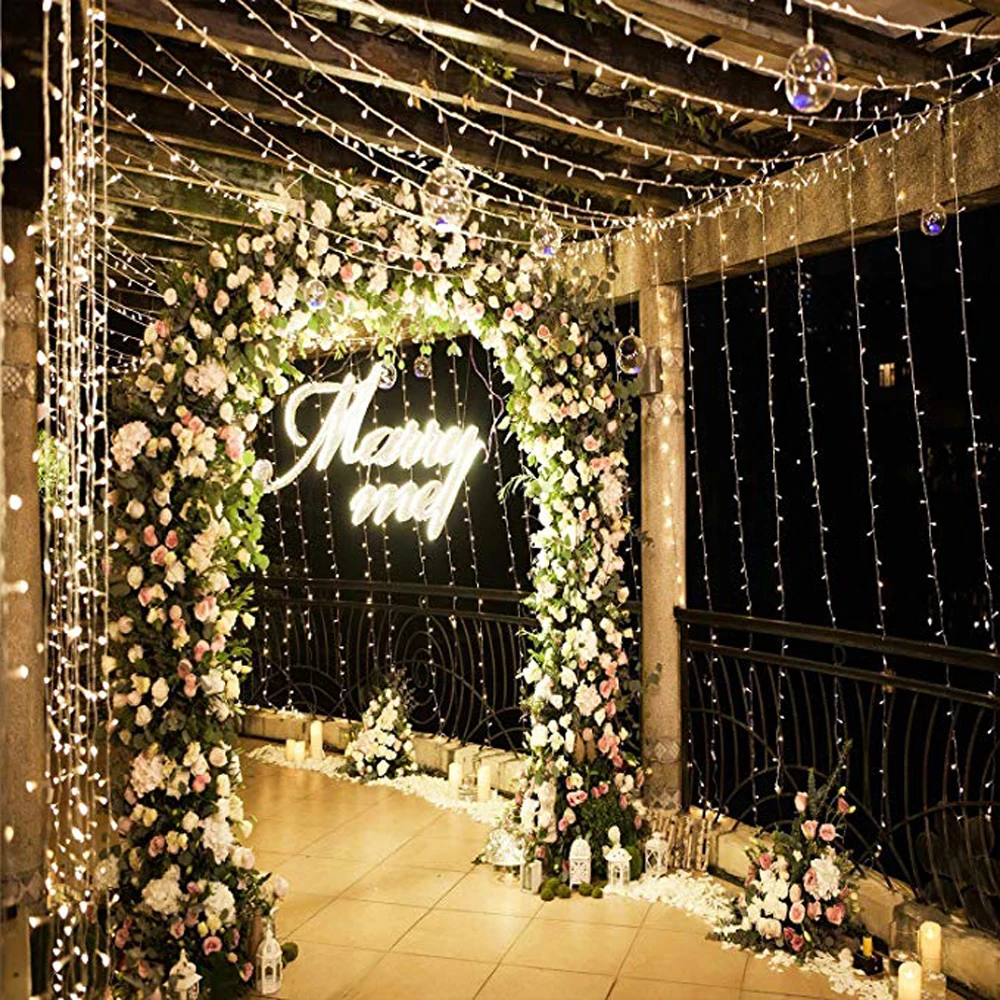 

Hanging Window Curtain Lights 9.8 Feet Dimmable and Connectable with 300 Led With 8 Modes Controller for christmas decor