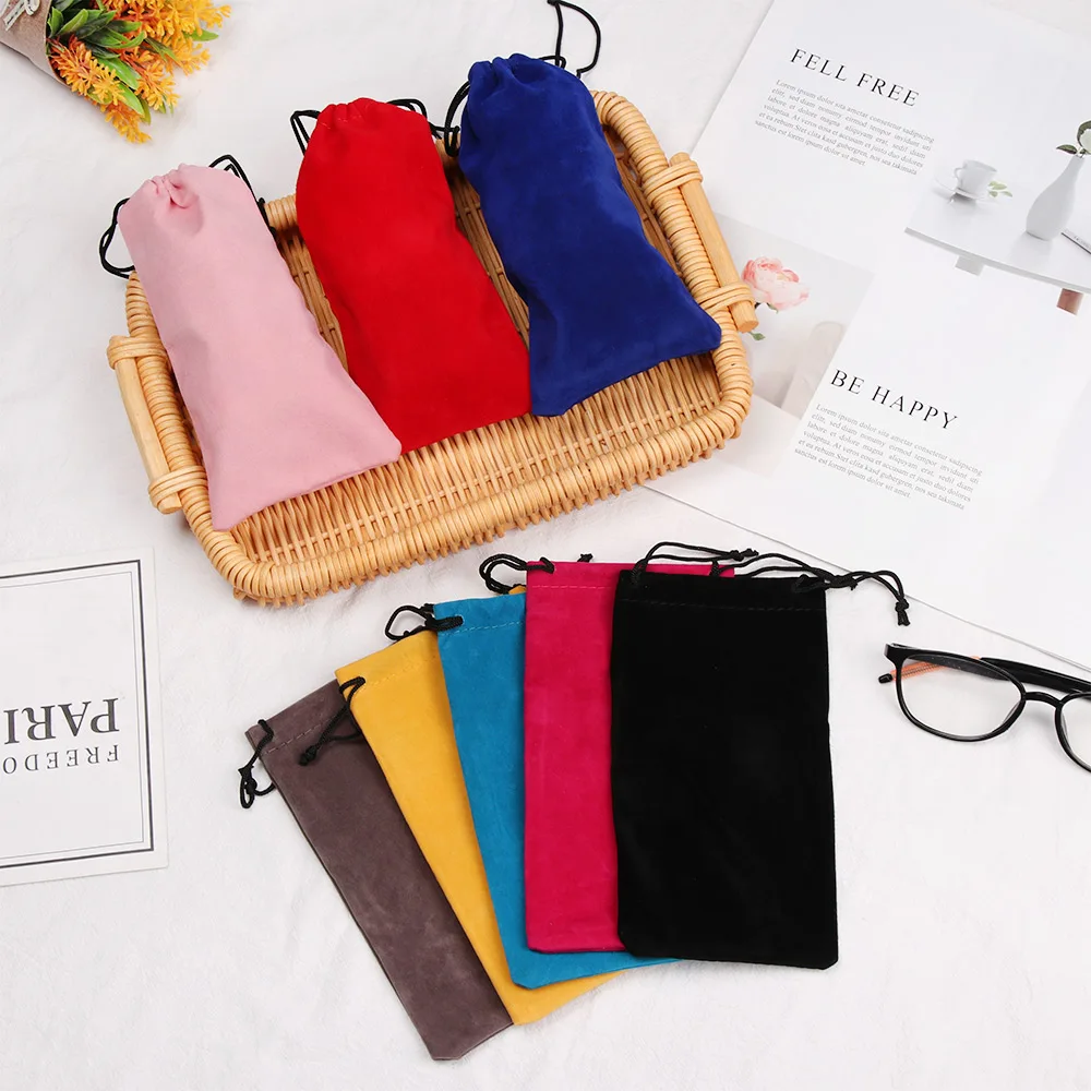 

Hot Sale Sunglasses Bag Drawstring Pouch Myopia Glasses Case Soft Eyeglasses Pocket Spectacles Cloth Bag Eyewear Accessories