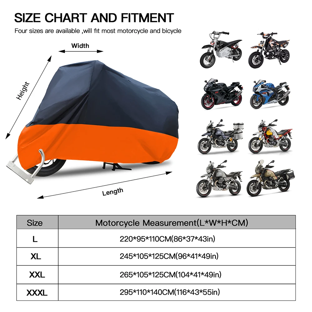 

Universal Scooter Motorcycle Cover Waterproof Outdoor Rain UV Protection Tent Moto Bike Indoor Garage Dustproof Cover Case
