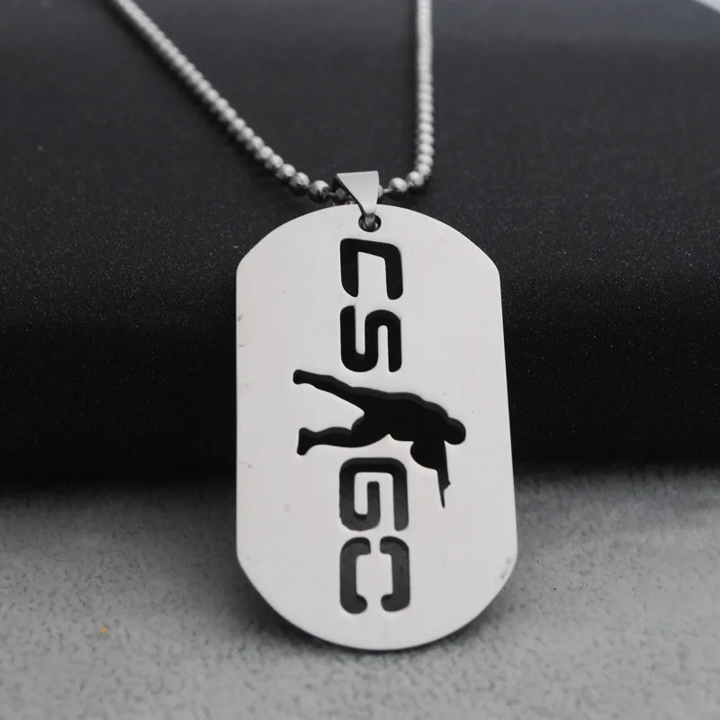 Колье с символикой логотипа 1 GO Counter-Strike ожерелье из нержавеющей стали логотипом CS