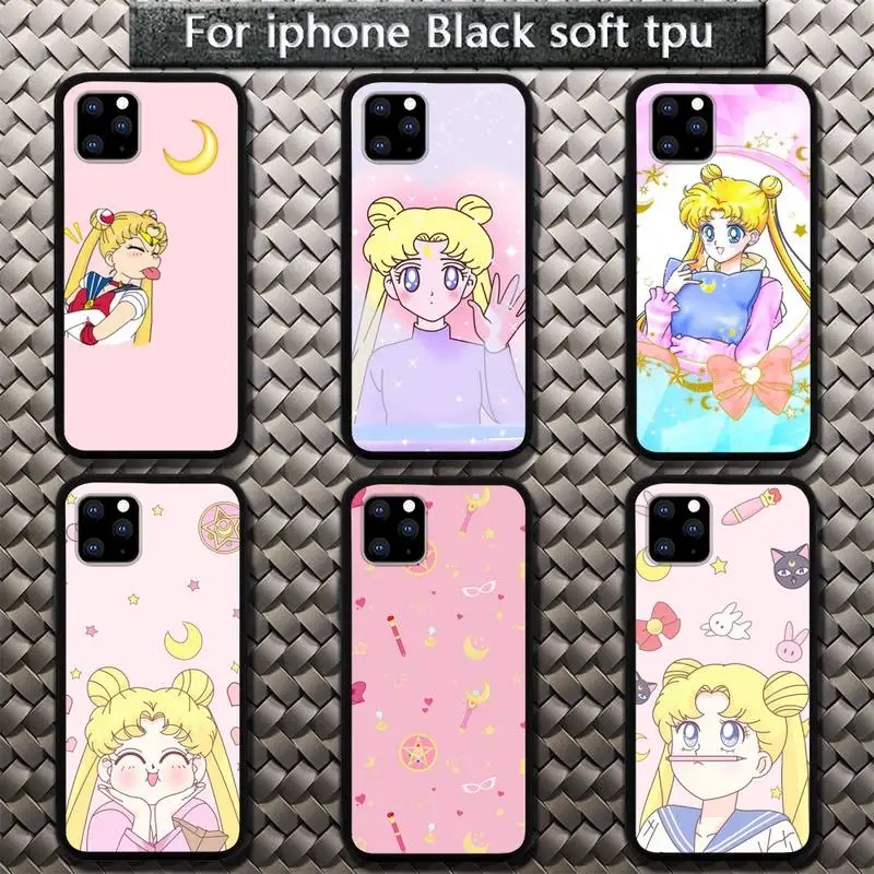 

Lovely Sailors Cute Moon Phone Case for iphone 11 12 pro se 20 max xr xs x 7 8 6s plus mini Fundas Coque cover