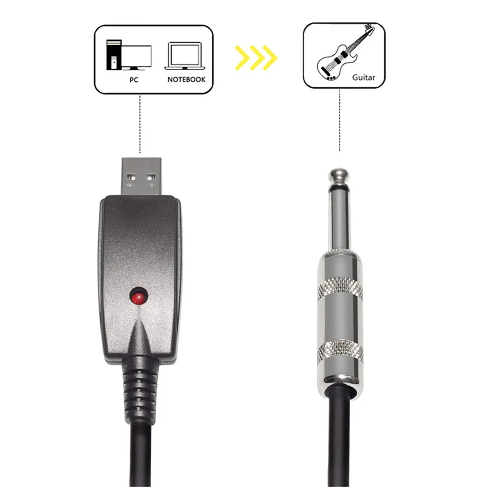 3 м гитарный кабель с разъемом USB 6 35 мм удлинители для аудио соединительные кабели
