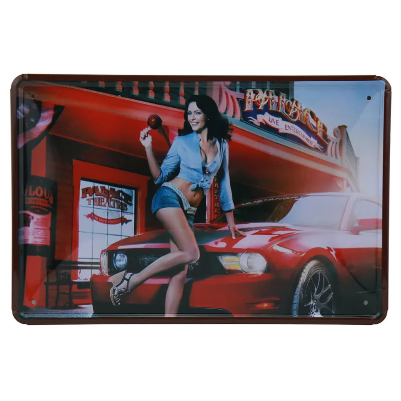 U 30X20 см тарелки Ride Girl Сексуальная Леди Ретро Металл Арт плакат табличка карта винтажная жестяная вывеска тарелка Бар Паб домашний гараж Настенный декор H50 - Цвет: U