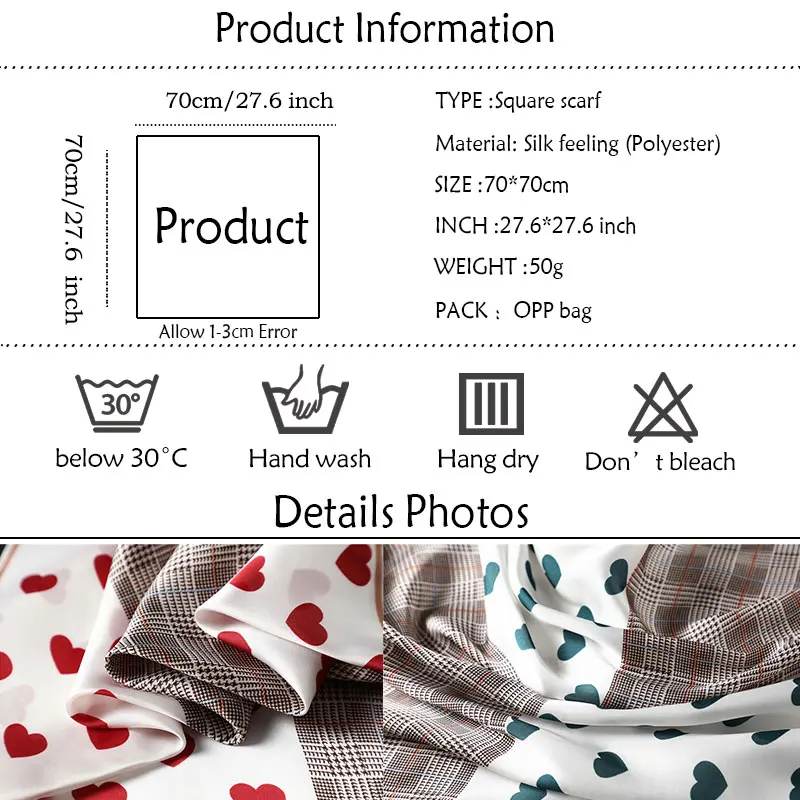 

Luxe Merk Designer Zijden Sjaal Hijab Vrouwen Hartvormige Patroon Sjaals Gift Voor Lady Hoge Kwaliteit Halsdoek Foulard Bandana