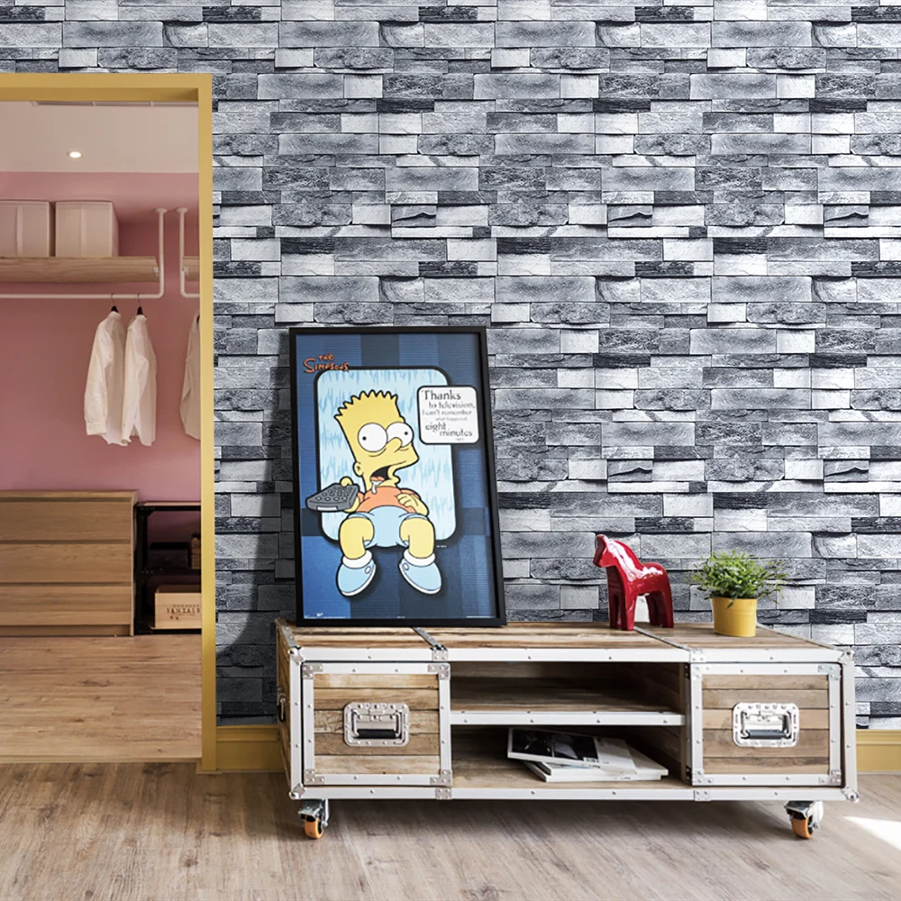 

Самоклеящиеся обои светло-серого цвета с изображением кирпича, самоклеящиеся обои для стен, обои из искусственного кирпича, текстура камня,...