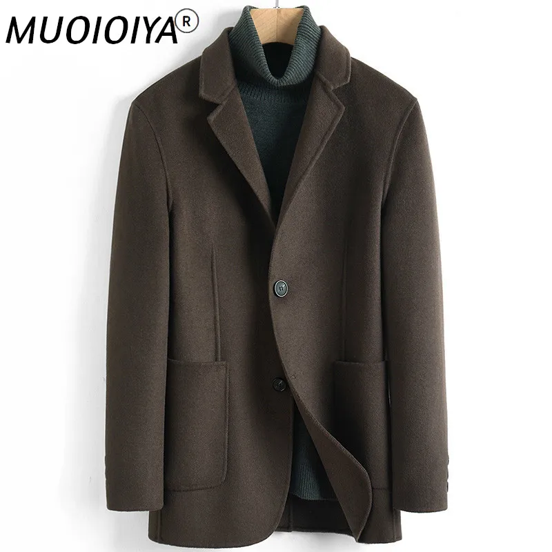 

Мужское шерстяное пальто MUOIOYIA, повседневная двухсторонняя шерстяная куртка, Блейзер, облегающие мужские пальто, пальто для мужчин 2022 4885 KJ3623