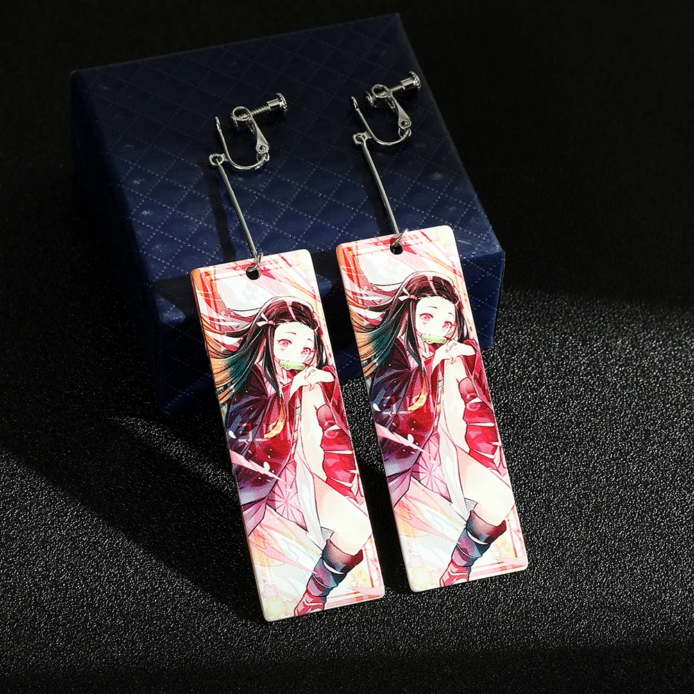 Серьги-клипсы с аниме рассекающий демонов ювелирные украшения для косплея