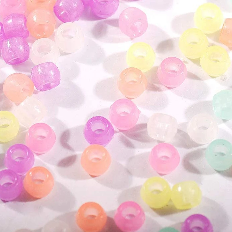 

500Pcs UV Beads Mix Color Glow in the Dark Beads for Jewelry Making