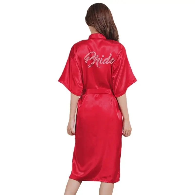 

Summer Long Bridal Sleepwear Bride Wedding Robe Gown Solid Kimono Bathrobe Women Casual Home Night Dress