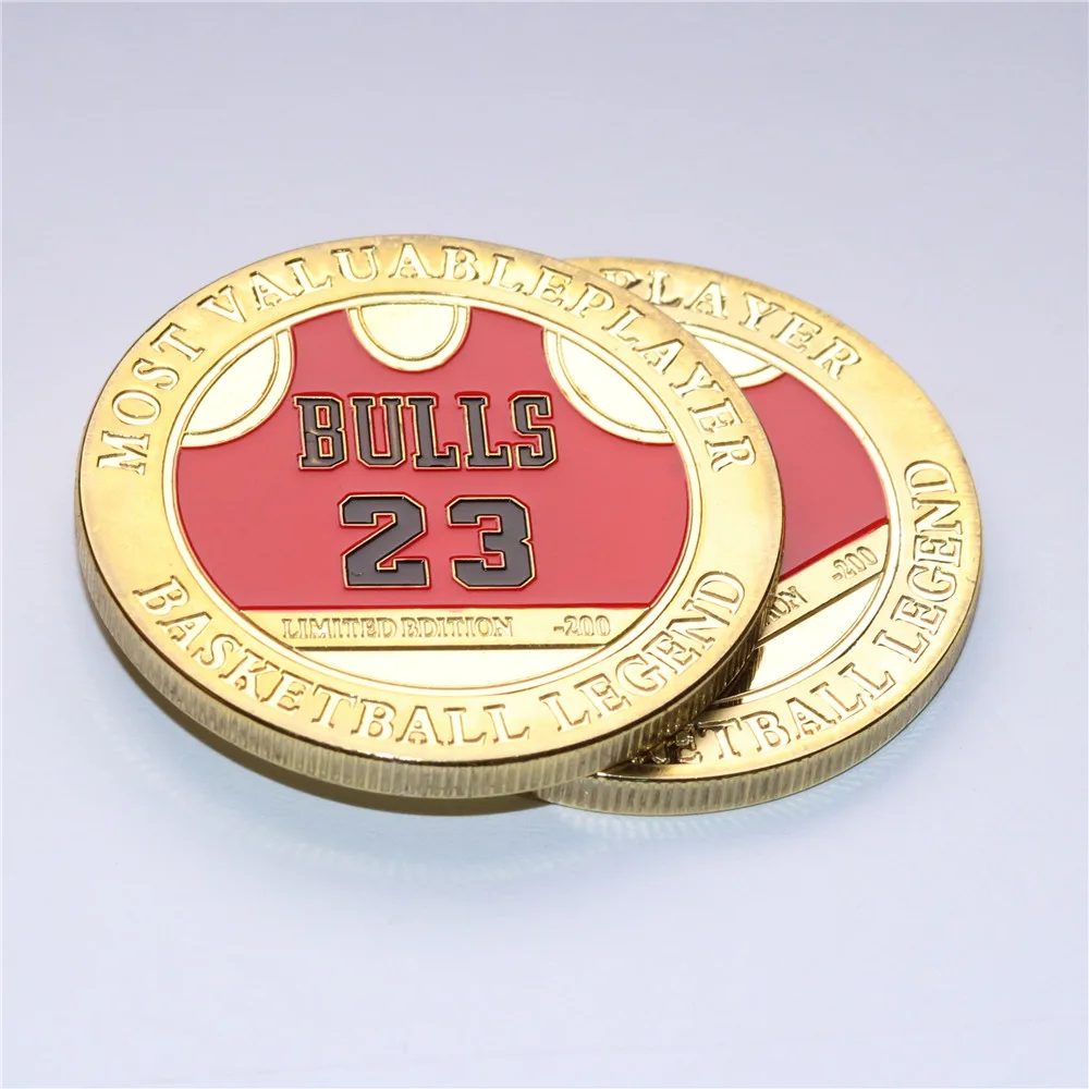 1 OZ Баскетбол воздушный Майкл Джордан завершены в течение 24k золото Цветные