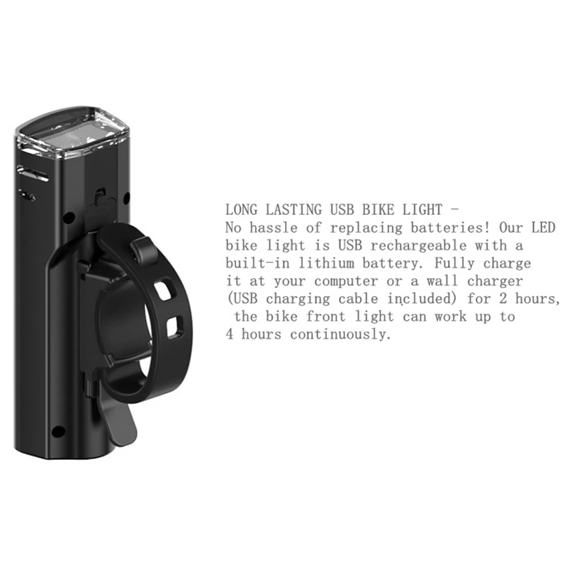 

1 Pcs USB Rechargeable Super Bright LED Waterproof Front Lights & 1 Pcs Wall Mount Bike Hanger Flip Up Garage Hook