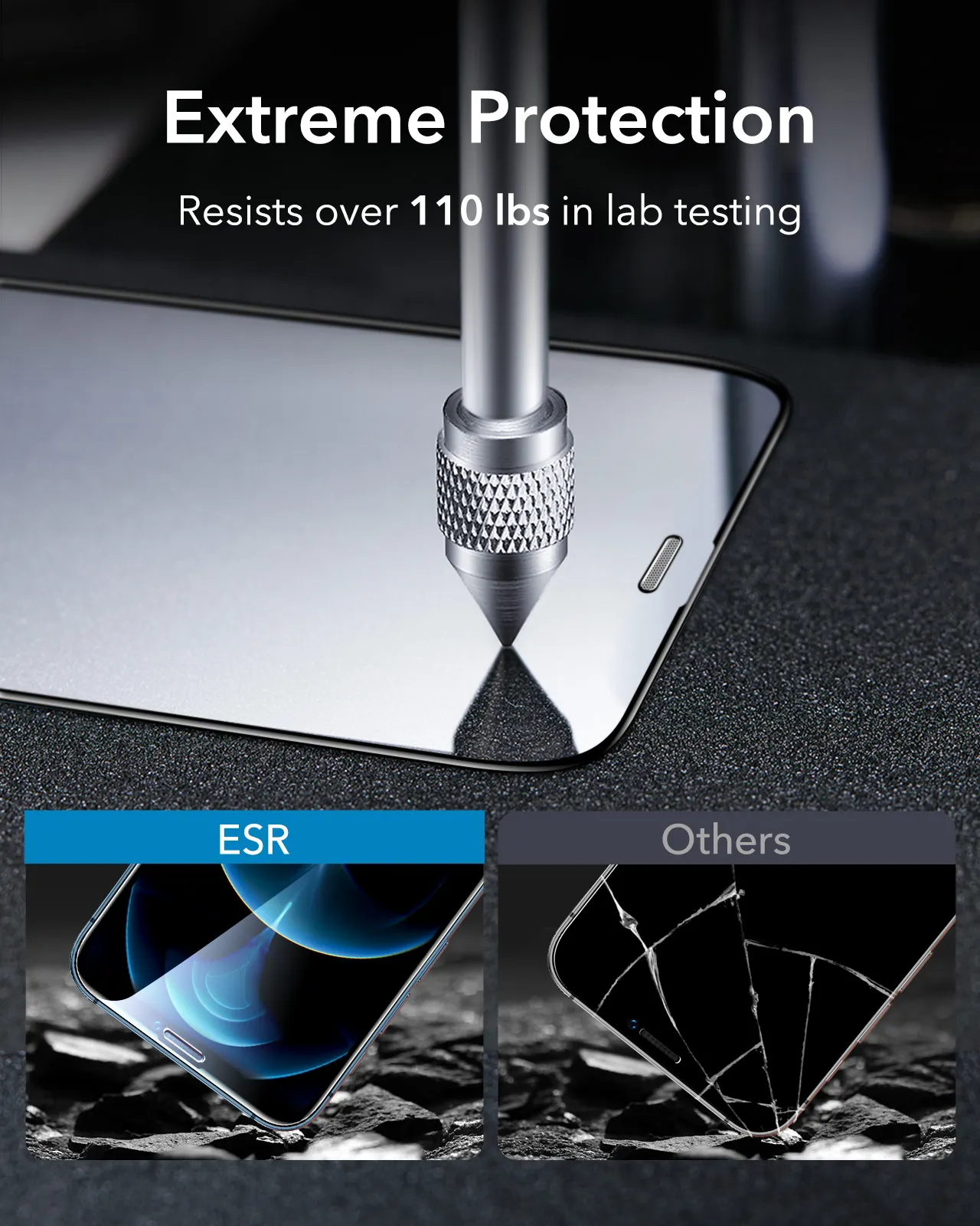ESR-Protector de pantalla para iPhone 12 Pro Max, vidrio templado, cubierta completa, 2 uds.-2