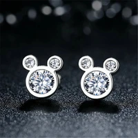 brace code zirconr women jewelry crystal cartoon animals stud earrings for school girls kids gift fine brand earrings