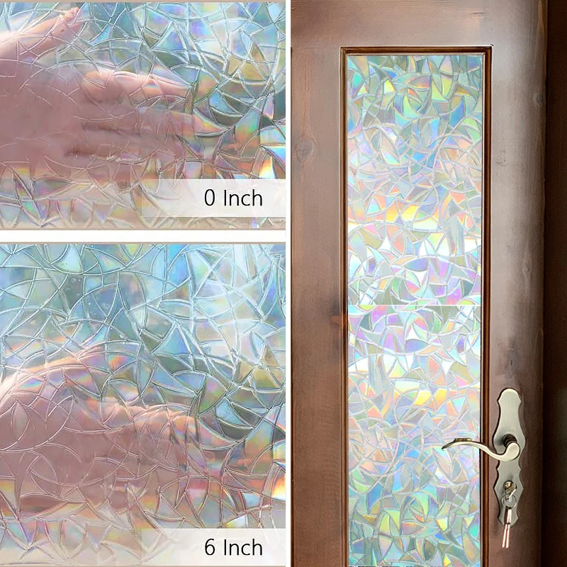 Цветная домашняя декоративная оконная пленка с радужным эффектом статическая