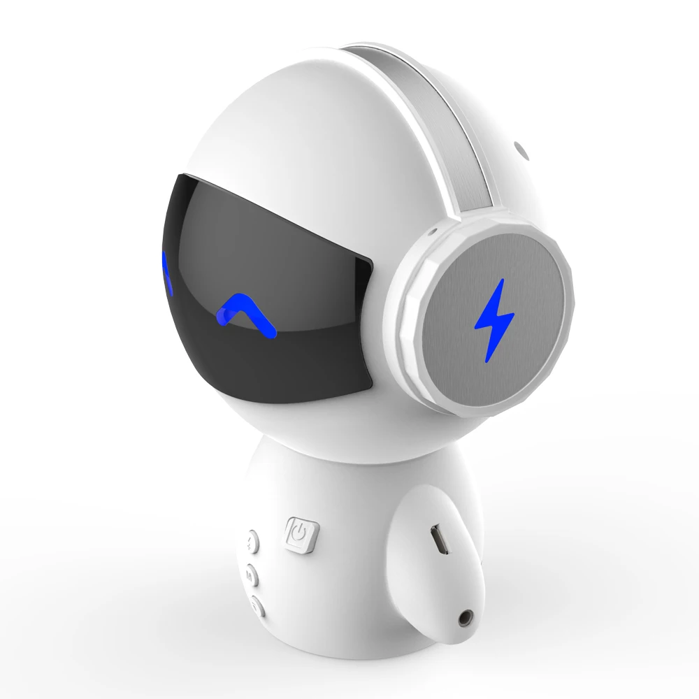 New Innovative Robot Smart Blueototh Speaker With BT CSR 3.0 Plus Bass Music Calls Handsfree TF MP3 AUX And Power Bank Function. |