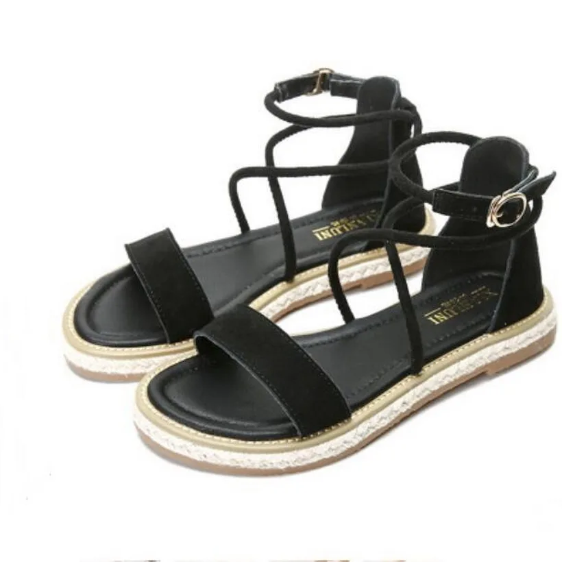 Сандалии-гладиаторы женские сандалии до колена на плоской подошве платформе