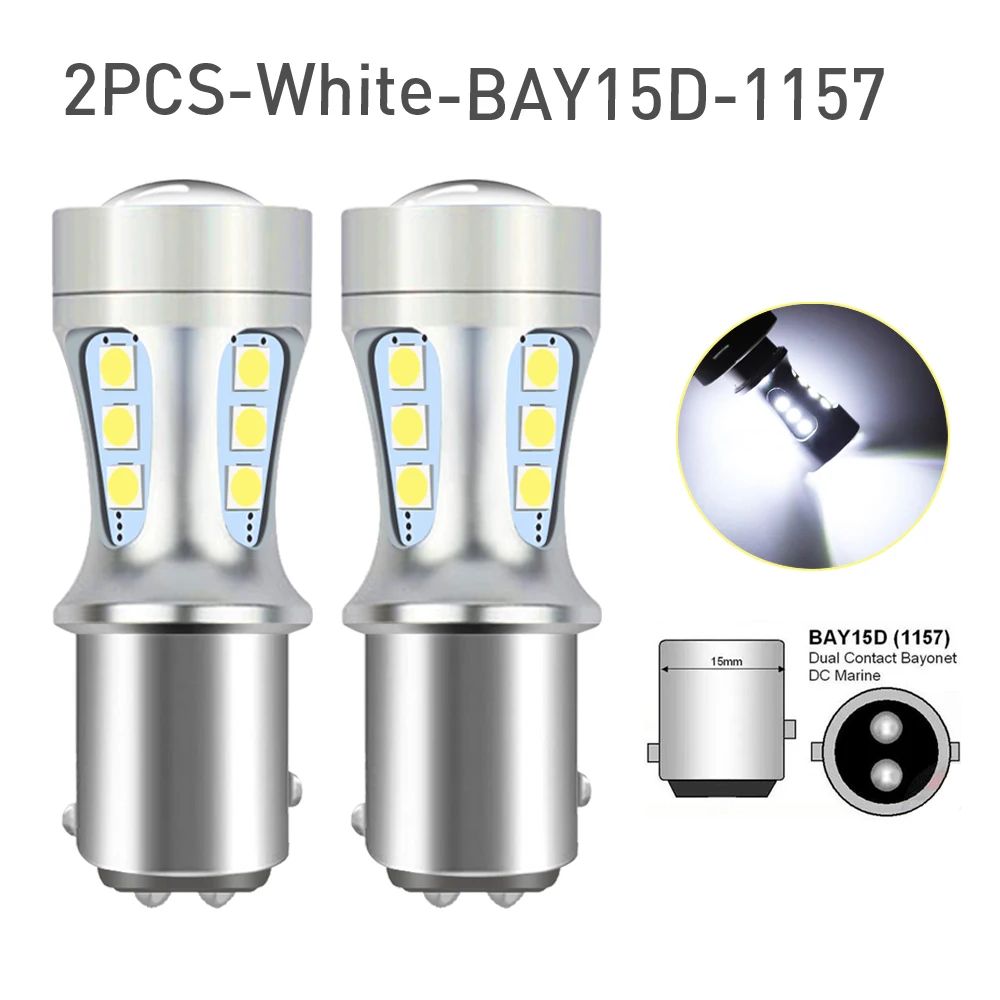 

2x P21W BA15S LED Canbus 1156 BAY15D 1157 P21/5W Светодиодные лампы T15 R5W Автомобильные фары 6500K Белые стоп-сигналы Лампа заднего хода DRL T20 7443