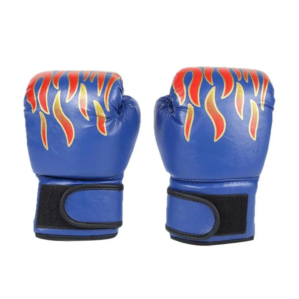 

1 Pair Kids Children Boxing Gloves Professional Flame Mesh Breathable PU Leather Flame Gloves Sanda Boxing Training Glove