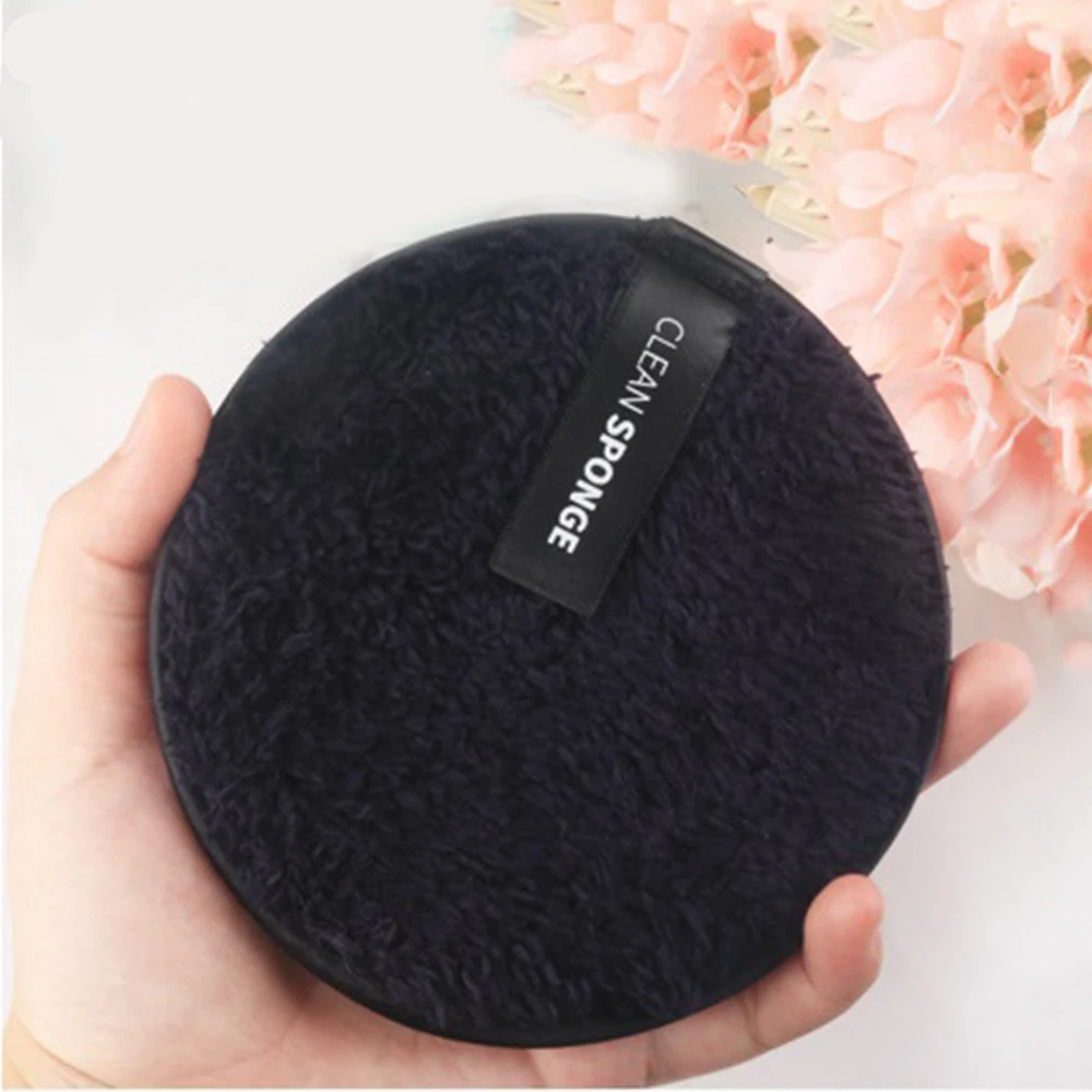 Black 1 шт. салфетки из микрофибры, спонж для снятия макияжа лица, очищающее полотенце для лица, многоразовые хлопковые салфетки для чистки ногтей - Цвет: Black