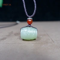 cynsfja new real certified natural hetian jade nephrite lucky amulets lulutong jade pendant light green high quality best gifts
