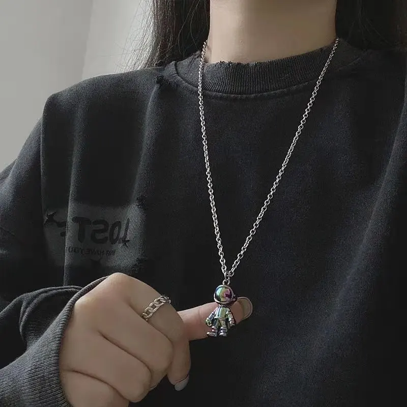 Пара хип-хоп панк милый астронавт кулон ожерелье для мужчин и женщин творчество
