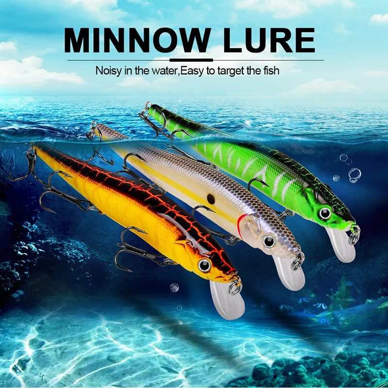 

1 шт., рыболовная приманка в виде гольяна, 12 см, 14,5 г, крючки, Воблер для ловли рыбы, искусственный Джеркбейт, искусственная приманка M089