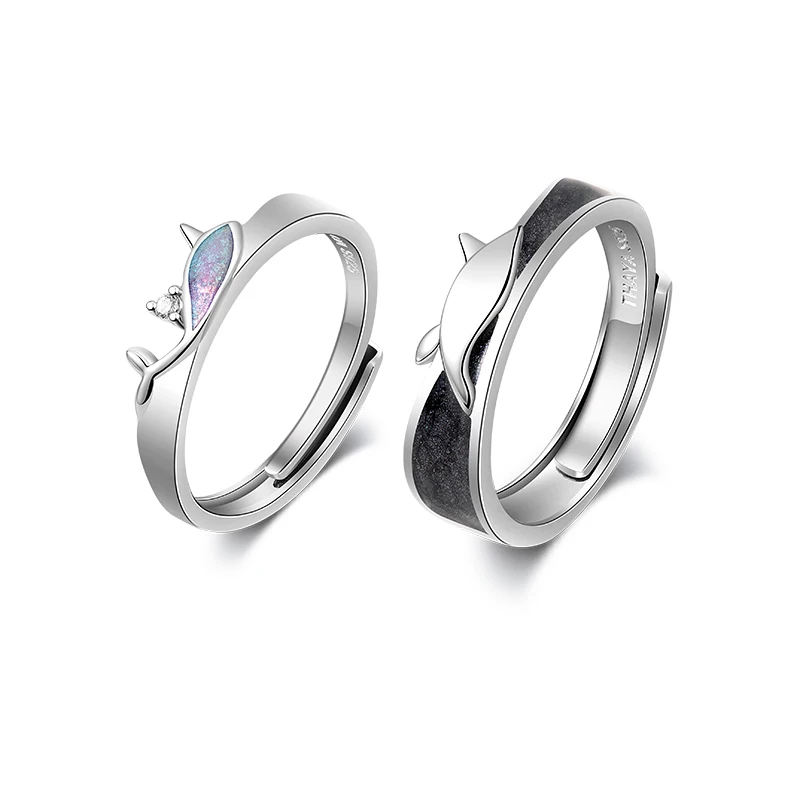 

Thaya 100% S925 Sterling Silver Crystal Fantasy Narwhal Ring Enamel Original Design For Women Elegant Rings Fine Jewelry Gift