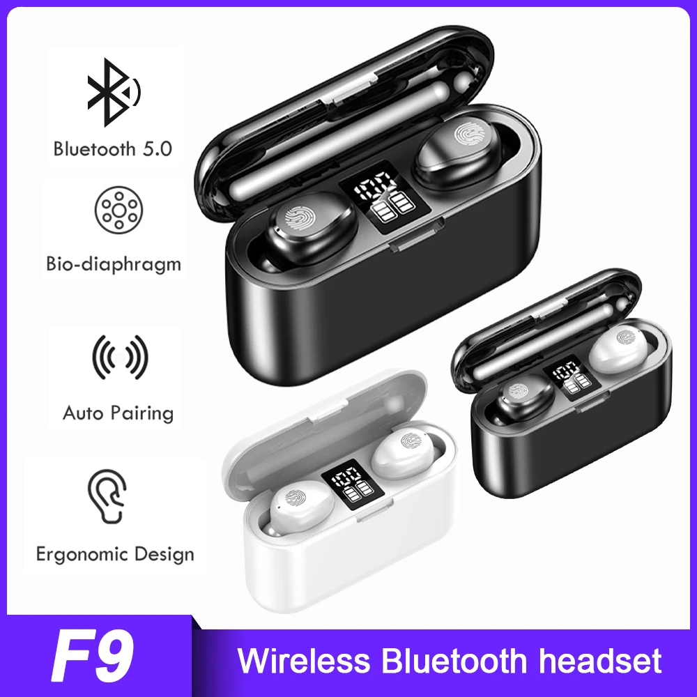 

TWS Bluetooth 5.0 Earbuds Waterproof Touch Digital Display Wireless In Ear Headphones LED Power Display Sports Earphones