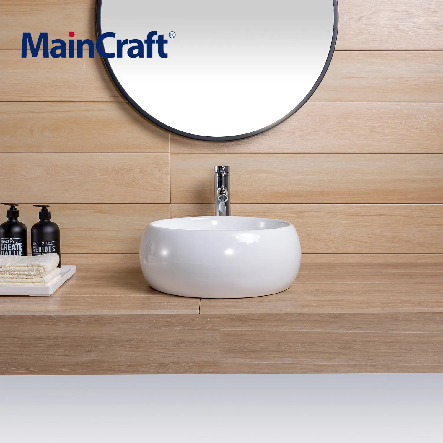 Круглая Керамическая Чаша для умывальника раковина ванной комнаты дизайнерские