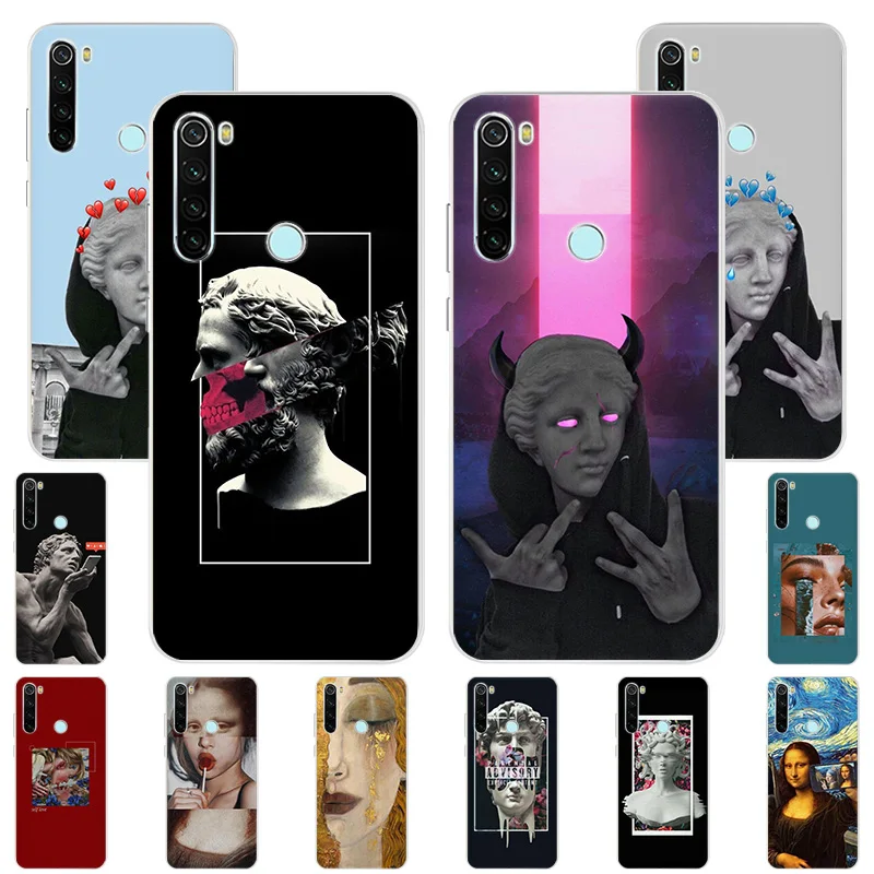 

Mona Lisa David Medusa Statue Art Soft Phone Case For Xiaomi POCO X3 X2 Redmi K20 K30 A40 9A 7A Note 10 9 9S 7 Pro 8 8T 9T Cover