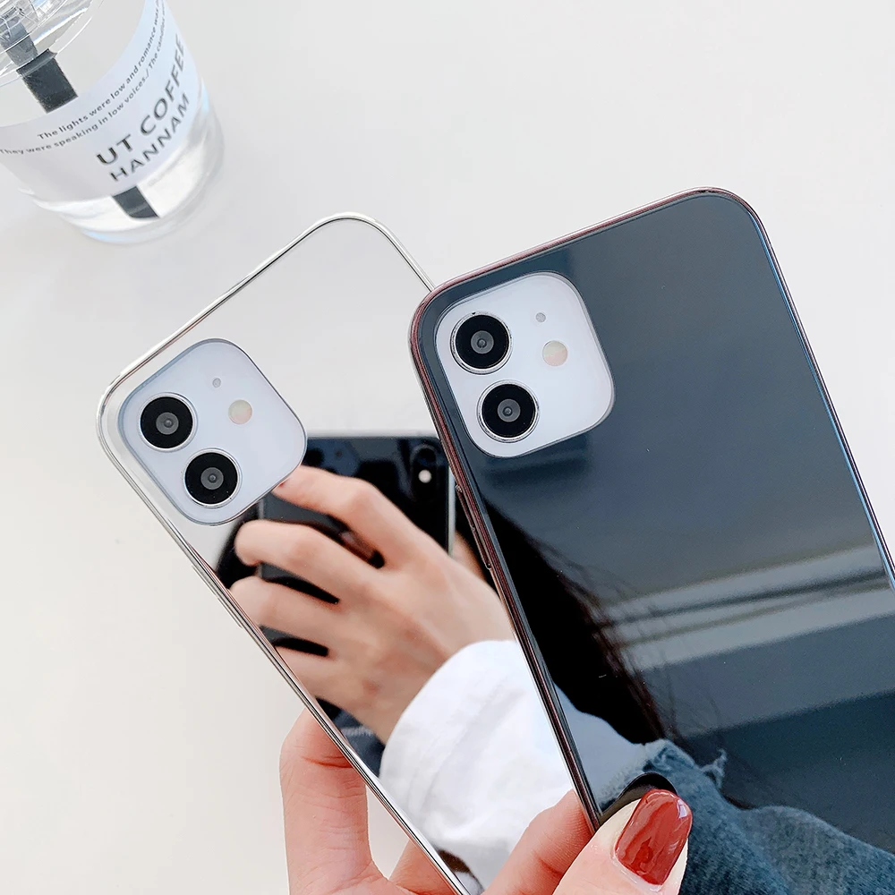 Роскошный зеркальный чехол для телефона Iphone 11 12 Pro Mini 11Pro Max X XR XS с полным обзором 8 7