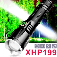 1000000 lumens xhp199 powerful flashlight 18650 xhp160 rechargeable flash light high power tactical torch led flashlight lantern