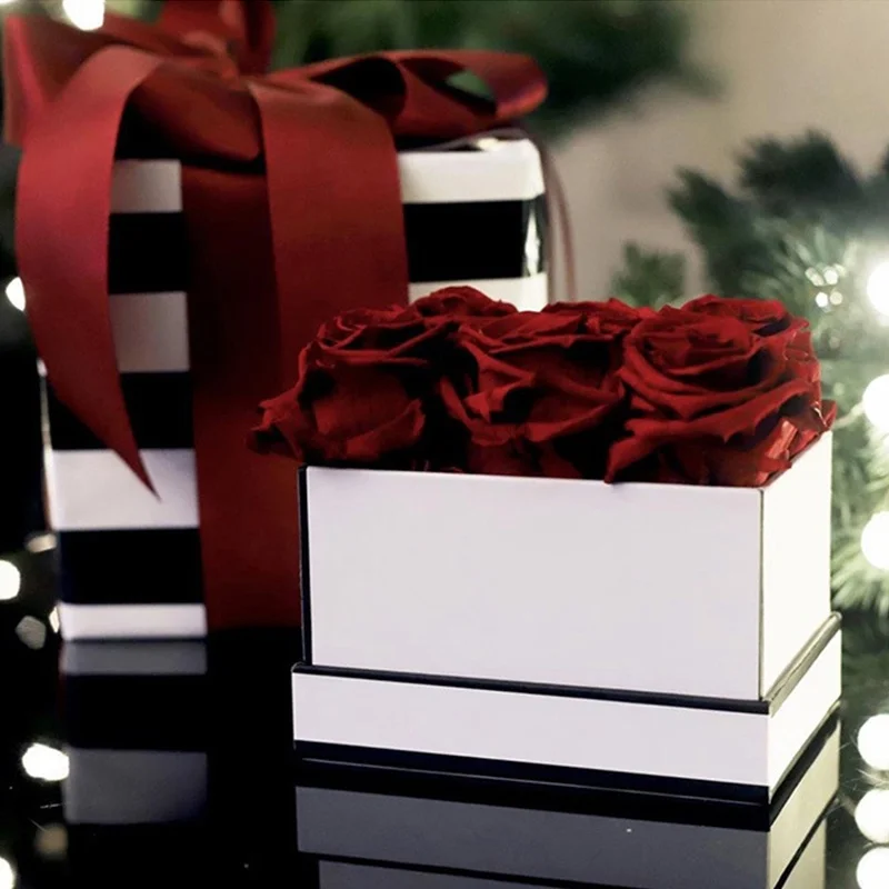 Квадратная коробка для хранения сюрпризов с крышкой букет цветов упаковочная