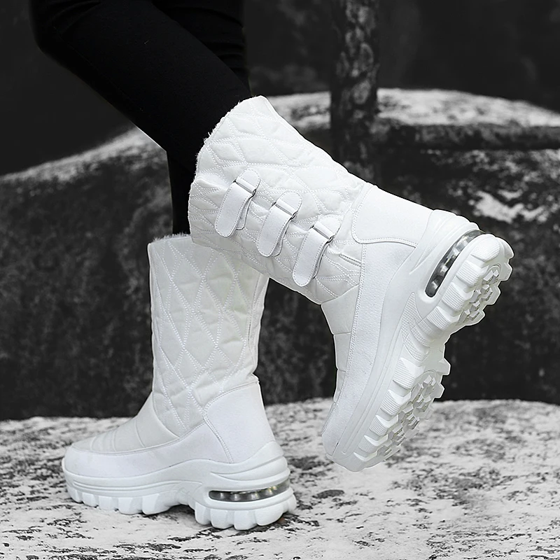 

Snow Boots Women 2020 Winter boots High plush Warm shoes Plus size 35 to big 42 easy wear girl white zip shoes female hot boots