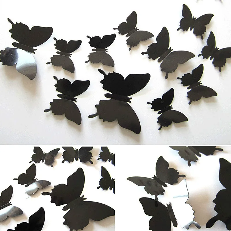 Новые красивые 3D наклейки на стену с бабочками 12 шт. домашний декор для