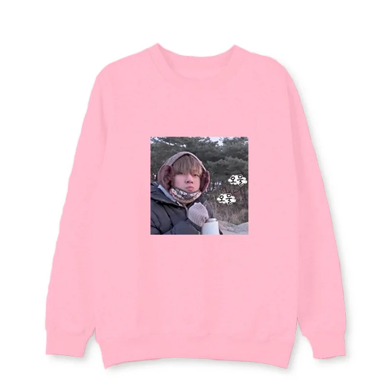 Kpop Bangtan Boys круглый вырез Ким Тхэ Хён с тем же круглым вырезом плюс бархатный
