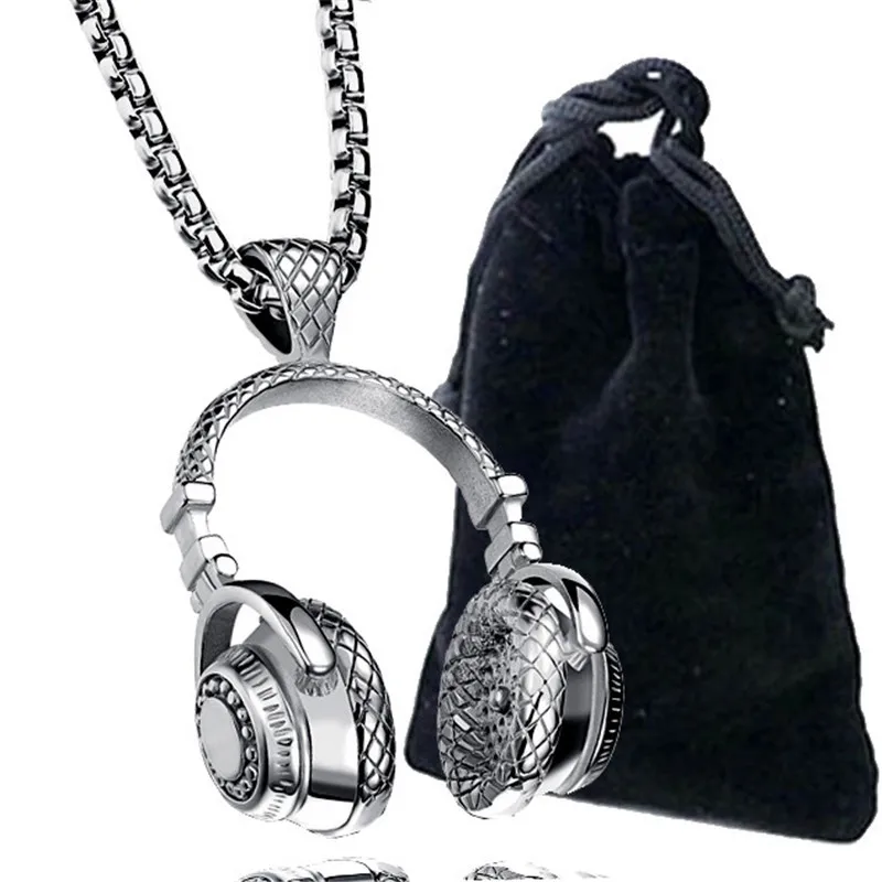 DDL музыка DJ подвеска в виде наушников ожерелья из нержавеющей стали для украшений