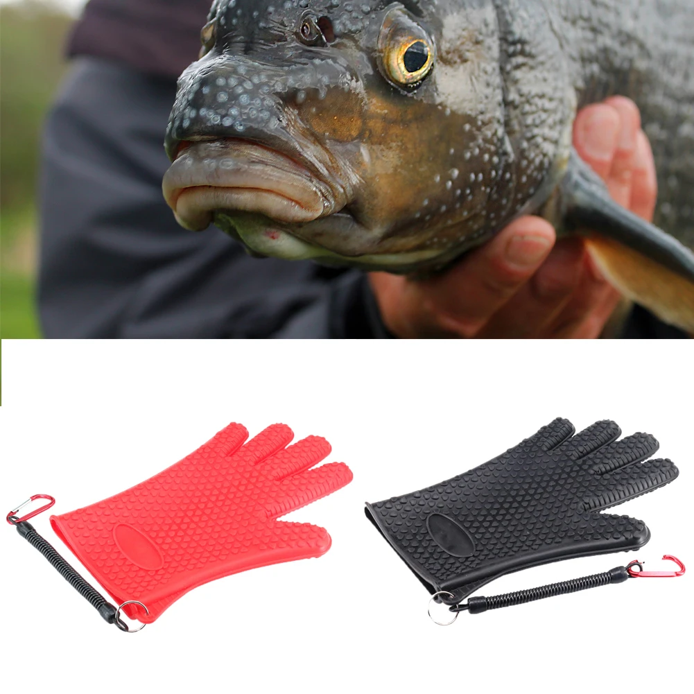 1 шт. перчатки для ловли рыбы резиновые противоскользящие защищают руки от