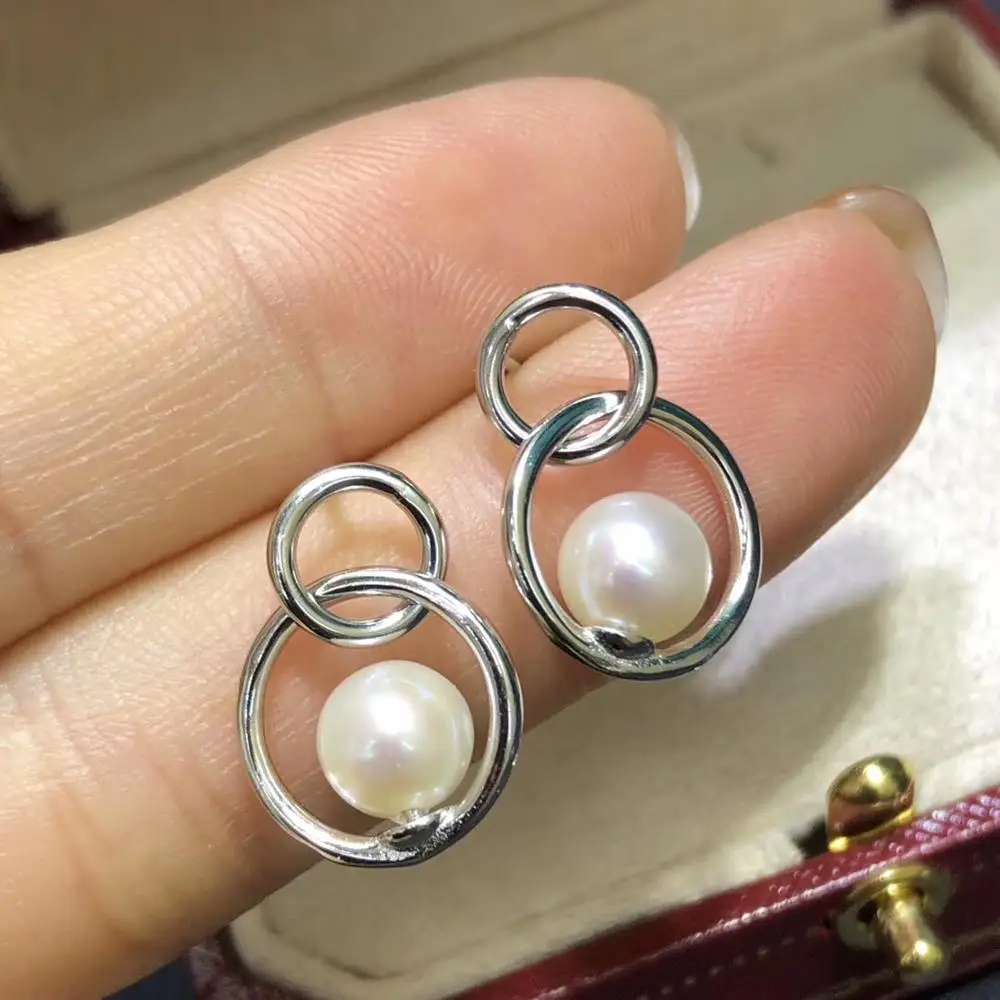 

New Arrival 925 Sterling Silver Earrings Mountings Jewelry Parts Fittings Women Accessories for Pearls Beads Stones Agate Jade